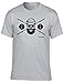 GO HEAVY Camiseta Deportiva de Fitness para Hombre | Camiseta de Entrenamiento de Manga Corta para Hombre | Barbell Skull Gris M