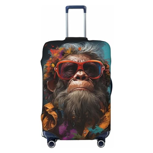 Gorilla Hippie Cool Elastic Travel Luggage Cover Travel Suitcase Cover for Trunk Case 19''-32'' Luggage Protective Cover - Main Image