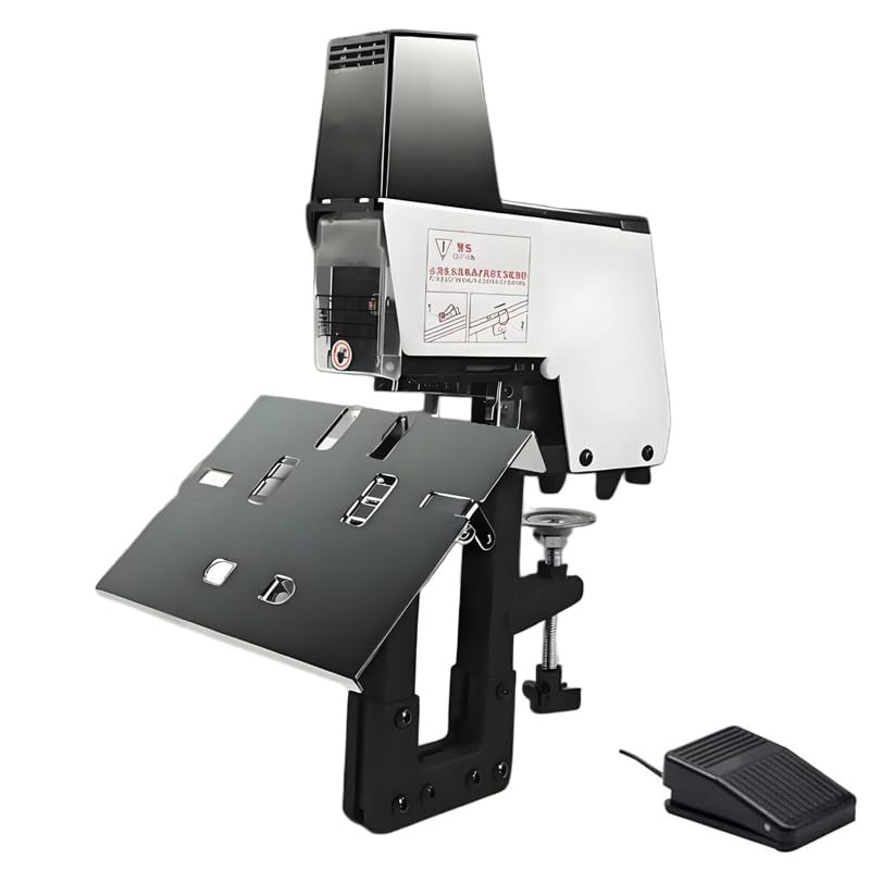 EORNYHQMY Máquina Automática De Encuadernación De Montura, Grapadora De Libros Eléctrica, Presión Ajustable De 9 Niveles, Interruptor De Pedal, Regla Ajustable