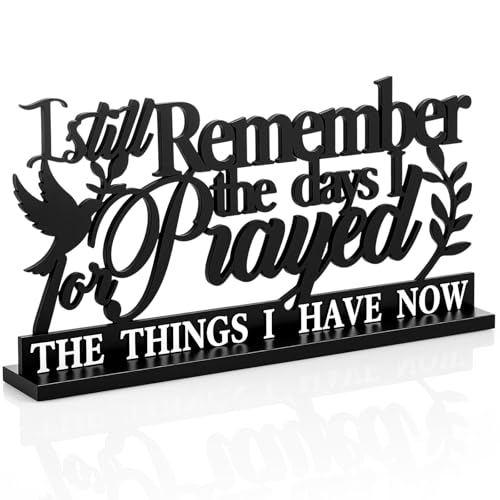 Image of Geetery Inspirational Table Centerpieces Wooden Religious Inspirational Home Decoration Motivational Blessed Table Decor for Home Kitchen Office Faith Christian Gifts Supplies Decor(Prayed)