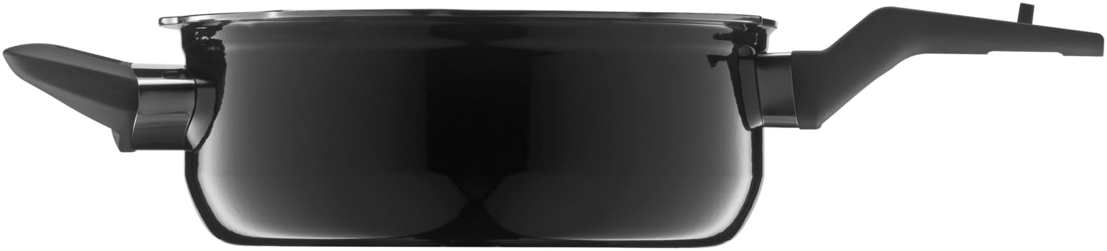 WMF Perfect Premium Fusiontec - Pentola a pressione a induzione, 3 l, in ceramica high-tech, 2 livelli di cottura, con manopola tutto in uno, colore: Nero