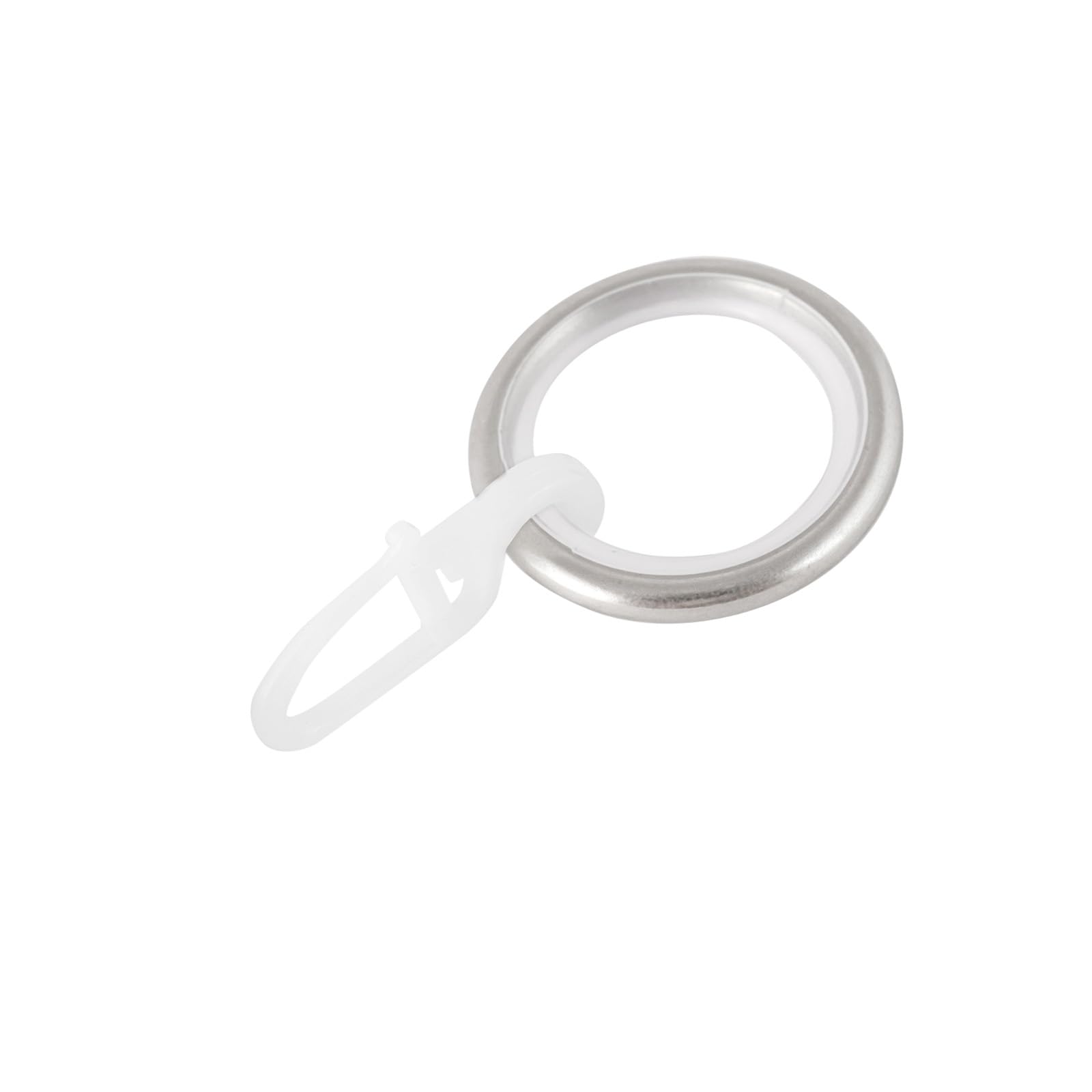 Set 40 Anelli Metallici Per Tende + 40 Ganci In Plastica - Diametro 32mm, Argento