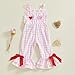 Lshyuehao Valentines Baby Girl Outfit Overalls Flare Pants Letter Heart Embroidery Bow Jumpsuit Toddler Bell Bottoms (B-Pink, 24 Months)