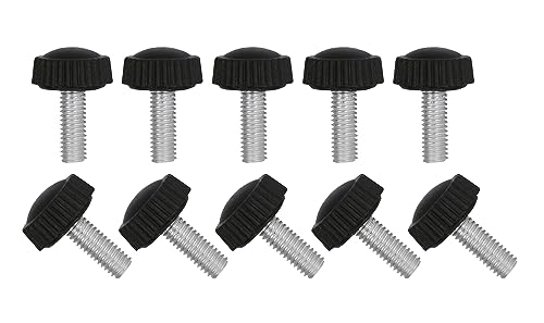 M4 x 12mm Male Thread Knurled Thumb Screw, Threaded Knurled Knobs Grip, Clamping Knobs Grip Thumb Screw on Type Round Head (Black), 100Pcs