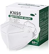 PAGE ONE White KN95 Face Masks for Adults 50 Pack,5-Layer individually wrapped Disposable KN95 Fa...