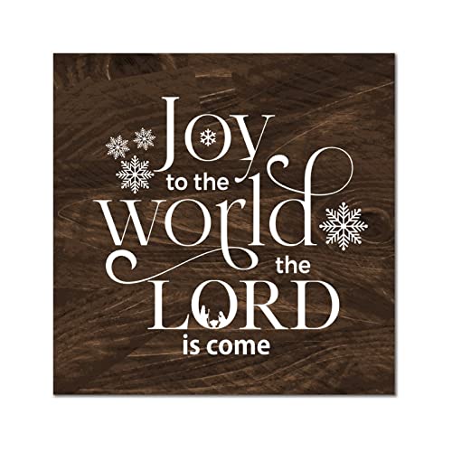 Plaque murale en bois Joy to The World déco festive 35cm pour salon