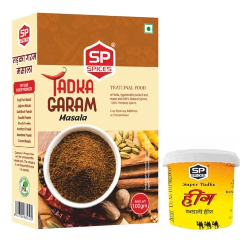 Image of SP Spices Hing & Anardana Combo - Pure, Fresh & Flavorful Spices for Everyday Cooking (110 Tadka Garam Masala + Hing Box 10gram)