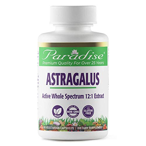 Paradise Herbs - Astragalus - Supports Energy + Vitality + Digestion + Supports Immunity + Helps Boost Metabolism + Helps Tone The Entire Body - 60 Count