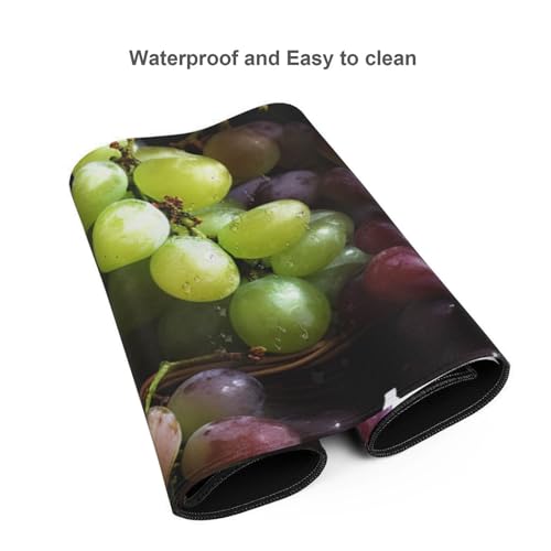 Tapis de souris grand format caoutchouc bords cousus imprimé raisin