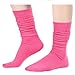 Zmart Women's Thin Slouch Socks, Knee High Tube Hot Pink Socks for Spring & Summer, Soft 80s 90s Style, Size 5-10