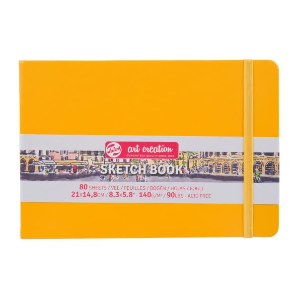 Talens Art CreationSketchbook 80 Sheets, 21 cm x 14.8 cm, Golden Yellow, A5, 9314115M