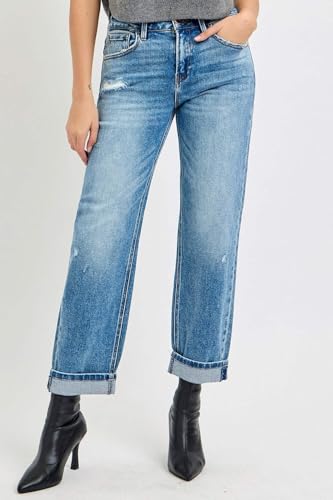 SALT TREE Risen Jeans - High Rise Ankle Boyfriend Distressed Jeans - PGA210134
