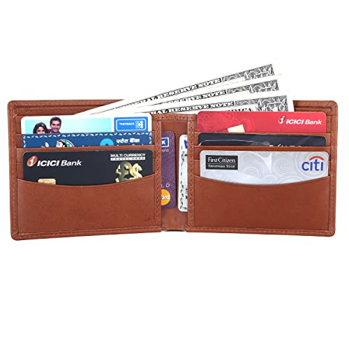 Image of Brooklyn Bridge Genuine Leather Slim Wallets for Men VT Blue Men's Genuine Leather Wallet RFID Blocking Bifold, Branded Quality Mens Wallet, Compact Minimalist, Thin Front Pocket, Stylish Gift Set