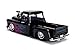 1955 Chevrolet Stepside Pickup Truck with Blower Glossy Black with Flames Just Trucks Series 1/24 Diecast Model Car by Jada 30714