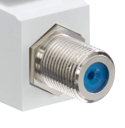 Leviton 41084-FWF QuickPort F-Type Adapter, Nickel-Plated, White