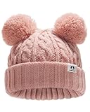 FURTALK Toddler Winter Hat Pom Pom Beanie Knitted Warm Hats for Baby Kids Boys Girls Pink