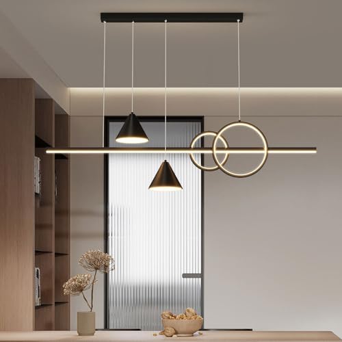 Lampe suspendue à led à intensité variable 100 cm pour éclairage de suspension réglable de salon - 2