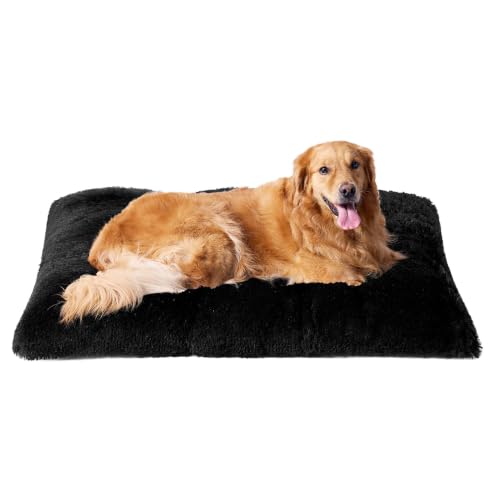 EHEYCIGA Fluffy Dog Crate Bed, Plush Extra Large Dog Pillow, Black Deal