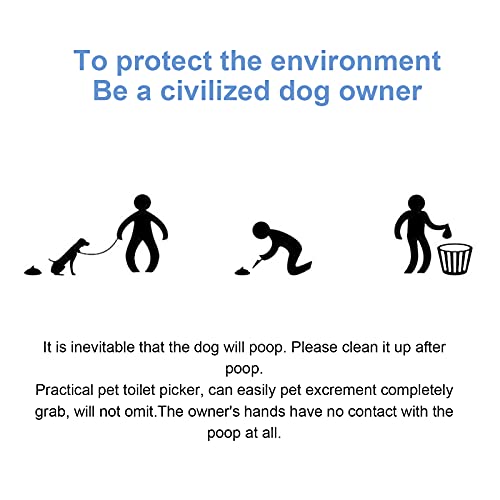 Image of GLOGLOW Dog Pooper Scooper, Portable Dog Poop Picker Waste Cleaner with Trash Bag Dispenser Pet Toilet Picker for Walks Travel Camping(Blue)