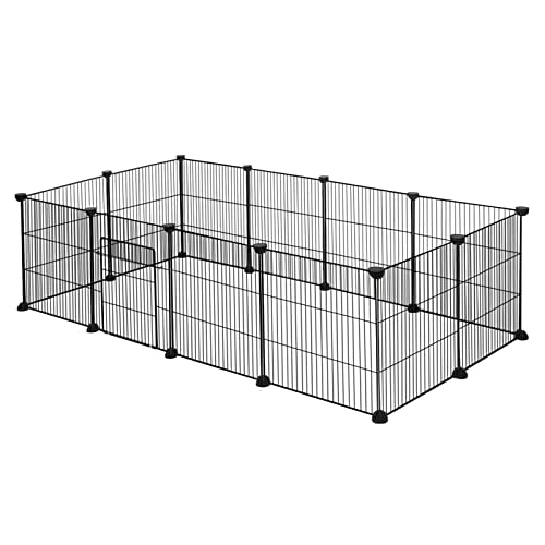 EUGAD Freilaufgehege Kaninchen, Meerschweinchen Gehege, Gehege für Kleintiere, Kleintiergehege, Freigehege für Kaninchen, Hamster, Schildkröten Hasenstall innen inkl. Tür DIY 142x72x36cm