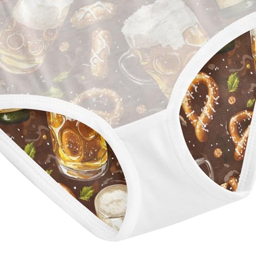 ZZKKO Beer and Pretzel Girls Underwear Toddler Panties for Girls Comfort Brief Size 2T-8Y4