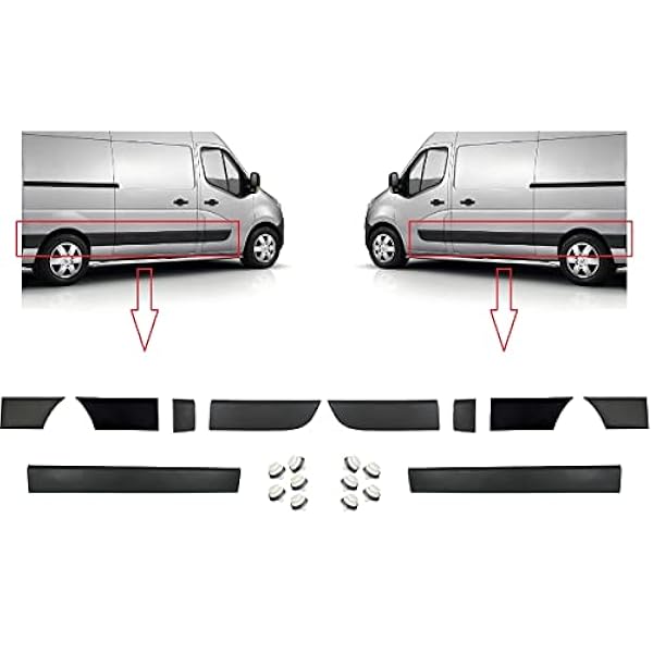 Puertas Laterales Moldura Panel Panel Conjunto Lado Derecho e Izquierdo (Chasis Corto - L2) para Master III, Movano, NV400 2010-2021