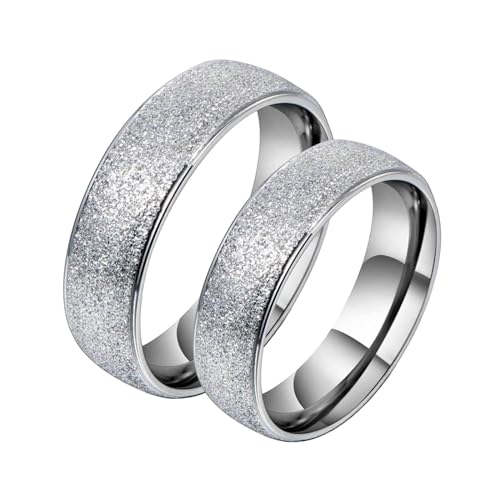 Alliance argent en acier inoxydable mat bague de fiançailles durable et moderne