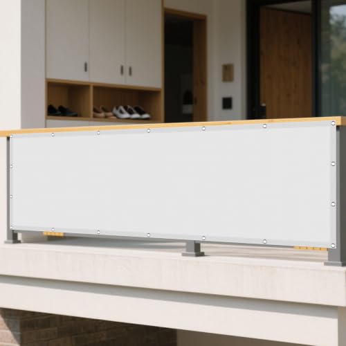 Toile de balcon blanche anti-UV pour bloquer la chaleur - 2