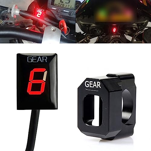 Ganganzeiger Wasserdichtes 1-6 Gang LED Digital Ganganzeige Anzeigemessgerät für Suzuki DL650 XT GSX1300R Hayabusa GSX-R 600 750 1300R 250R GSF600 SV650 VL800 VL1500