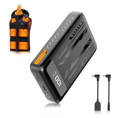 電熱ベスト バッテリー 40000mAh大容量 DC7.4V高出力 急速充電 ヒーターベスト 専用電池 USB to DC3.8mm＆DC3.8mm to 4.0mmケーブル付き Type-C入力 モバイルバッテリー PSE認証済 電熱ジャケット/電熱ウェア/加熱ベスト/防寒ベスト/電熱ズボン/電気毛布/スマホ 各種対応 防寒对策 防災グッズ 男女兼用 スマホ充電器の商品画像（Amazon）