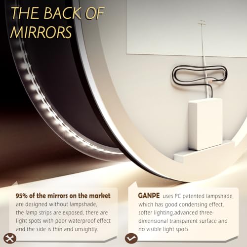 Miroir connecté anti-buée rond avec éclairage variable LED - 6