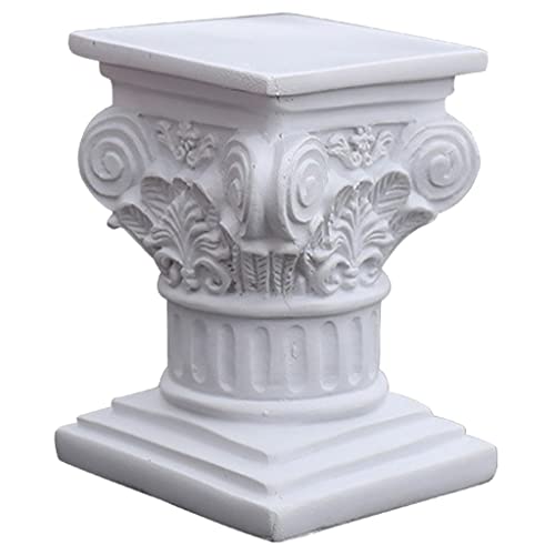 Blesiya Creative Roman Pillar Greek Column Statue Resin Pedestal Stand Figurine Sculpture Table Outdoor Home Kitchen Decor Lightweight - S Square