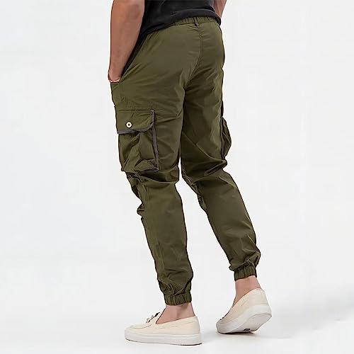 Men's Hiking Pants Waterproof Mens Elastic Waist Linen Men Summer for Cargo Casual Lightweight Street2