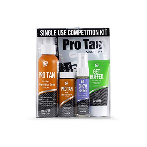 Pro Tan, D.I.Y. Tanning Mini Kit, Single Show, Competition Color, Oil, Exfoliator, TSA Approved Travel Size