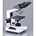 AmScope B490A-LED Compound Binocular Microscope, WF10x and WF16x Eyepieces, 40X-1600X Magnification, Brightfield/Darkfield (BF/DF), LED Illumination, Abbe Condenser, Double-Layer Mechanical Stage, Sliding Head, High-Resolution Optics, Anti-Mold