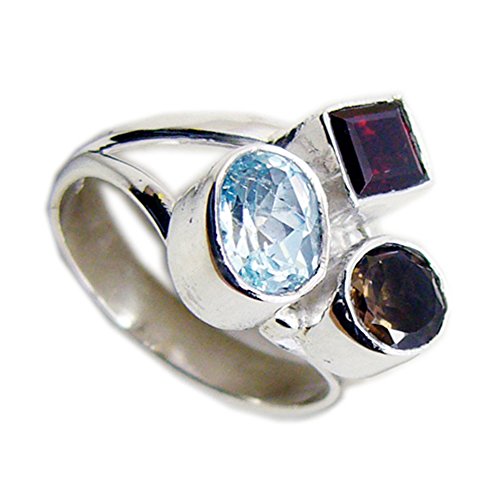 Bague topaze bleue en argent, le cadeau idéal de la taille 48 à 68 - 5