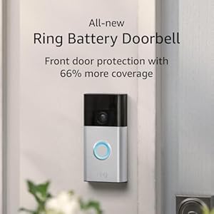 All-new Ring Battery Doorbell — Now with 66% more coverage, Head-to-Toe Video, Live View with Two-Way Talk, and Motion Detection & Alerts (2024 release), Satin Nickel