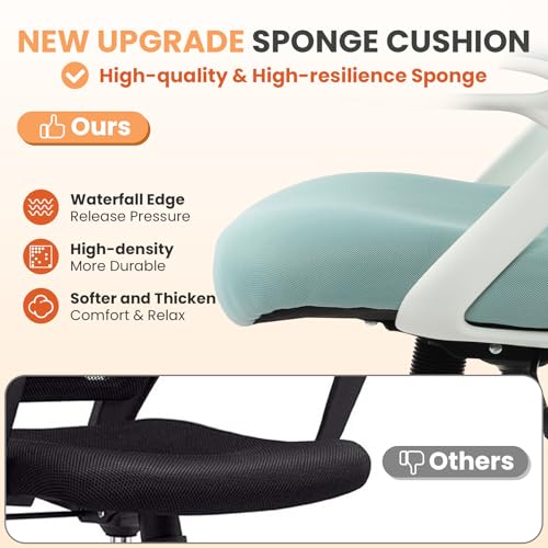 Image of HYLONE Drafting Chair Tall Office, Ergonomic Standing Desk Stool Adjustable Drafting Chair Big Tall Drafting Office Chair Blue