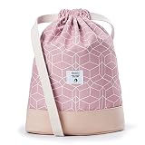 KALIDI Beutel Rucksack Kordelzug Turnbeutel Daypack Gymsack Gym Bag Beutel Sportbeutel Rucksack für Damen & Herren mit Innentasche 11 Liter für Sport, Reisen und City (Rosa Sechseck)