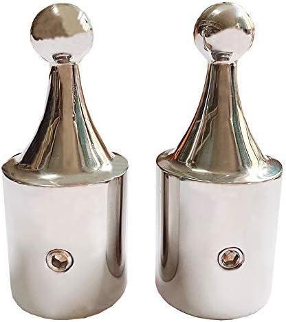 ISURE MARINE Bimini External Tube Fitting End Ball Cap 316 Stainless Steel Interior Diameter 1" (2PCS)