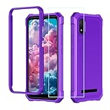 for Cloud Mobile Stratus C8 Case with Screen Protector,Cloud C8 Phone Case Full Body Protection Front Silicone Bumper Frosted PC Back Military Grade Shockproof Cover for Cloud Stratus C8 Purple