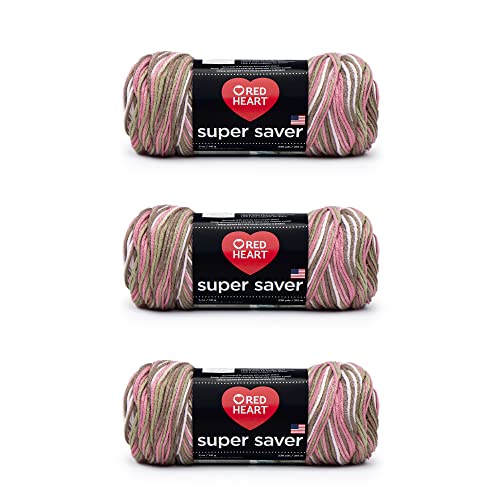 Image of Red Heart Super Saver Yarn, 3 Pack, Pink Camo 3 Count