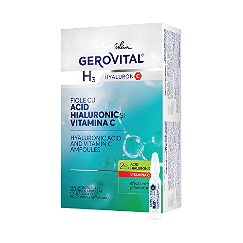 Gerovital H3 Hyaluron C, Ampoules avec Acide Hyaluronique et Vitamine C Hyaluron C, 2%, pour type de peau : Normale Mixte Sèche, 10 ampoules x 2 ml Cover