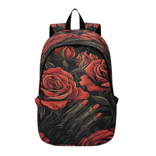 Sac à dos pour ordinateur portable Cool Roses Mains imprimé avec bretelles rembourrées