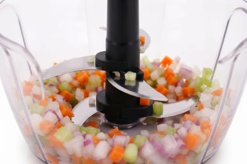Image of Choose NEW S.K Manual Vegetable Chopper Pack of 2, 450 ml Each | Pull String Food Processor with Stainless Steel Blades | Onion, Garlic, Chilli & Vegetable Cutter | Manual Kitchen Chopper