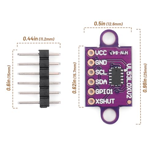 5Pcs VL53L0X Time-of-Flight (ToF) 940nm Laser Ranging Sensor Breakout GY-VL53L0XV2 Distance Measurement Module IIC for Arduino - Image 4