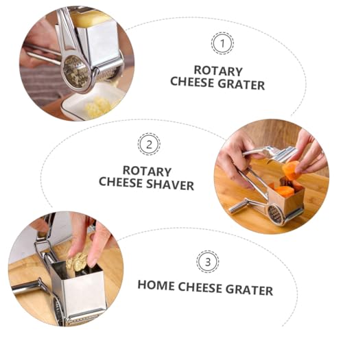 Rallador manual giratorio de acero inoxidable Ciieeo 4 piezas miniatura 3