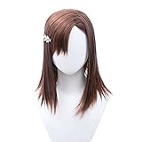 osseoca Railgun Kuroko Curly Gray Pink Double Ponytail Short Wig Lifelike Daily Synthetic Hair Full Head Cover Daily Cute Anime Halloween Carnival Comic Exhibition Cosplay Hair Natural COS Ombre Wigs with Bangs (Misaka Mikoto)