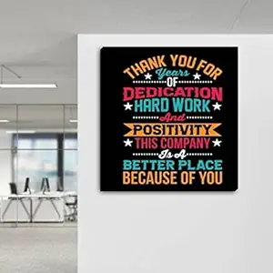 Innovision Beautiful Office Wall Decors Frame Thank You for Dedication Hard work Motivational Quotes Canvas Arts Photo Posters for Decoration (18 by 18 Inches)