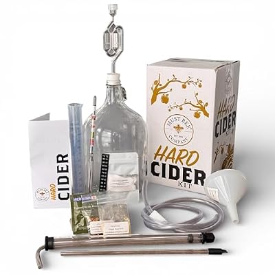 Deluxe Hard Cider Making Kit- 1 Gallon Homebrew Starter Set- DIY Hard Cider Brewing Kit- Includes Auto-Siphon Hydrometer- Must Bee Company